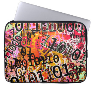 Binaire code laptop sleeve
