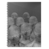 binaire code , man en digitale communicatie . notitieboek (Voorkant)