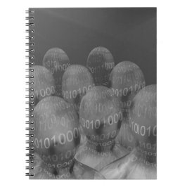 binaire code , man en digitale communicatie . notitieboek