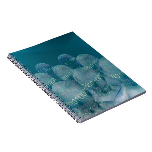 binaire code , man en digitale communicatie . notitieboek (Rechterzijde)