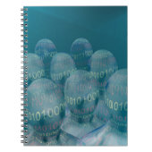 binaire code , man en digitale communicatie . notitieboek (Voorkant)