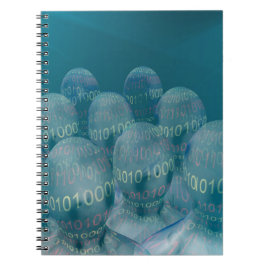 binaire code , man en digitale communicatie . notitieboek