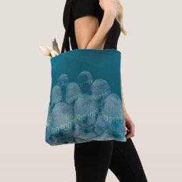 binaire code , man en digitale communicatie . tote bag
