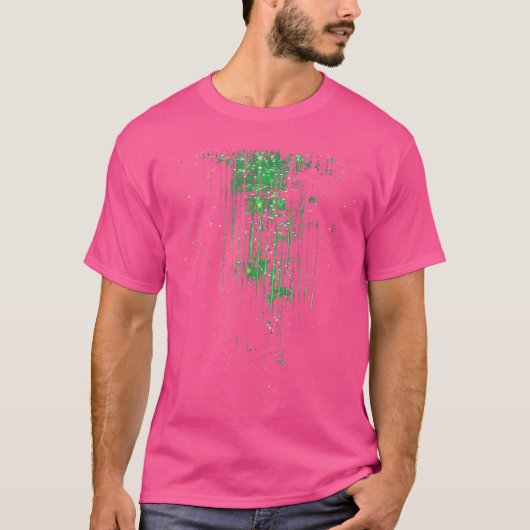 Binaire Code Matrix Groene Digitale Cyberpunk T-shirt (Voorkant)