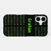 Binaire Code met de Naam van de Gloed van het Sche iPhone 16 Hoesje (Achterkant horizontaal)