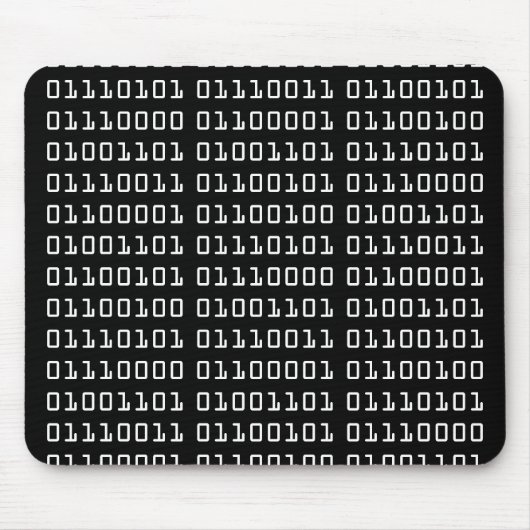 Binaire Code Mousepad Muismat (Voorkant)