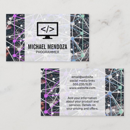 Binaire code | Netwerk | Techniek Visitekaartje (Voorkant / Achterkant)