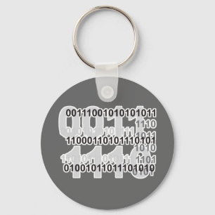 binaire code ontwerp sleutelhanger