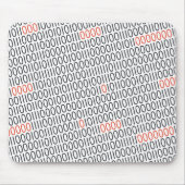 Binaire Code Patroon Zwart Rood op elke kleur Muismat (Voorkant)
