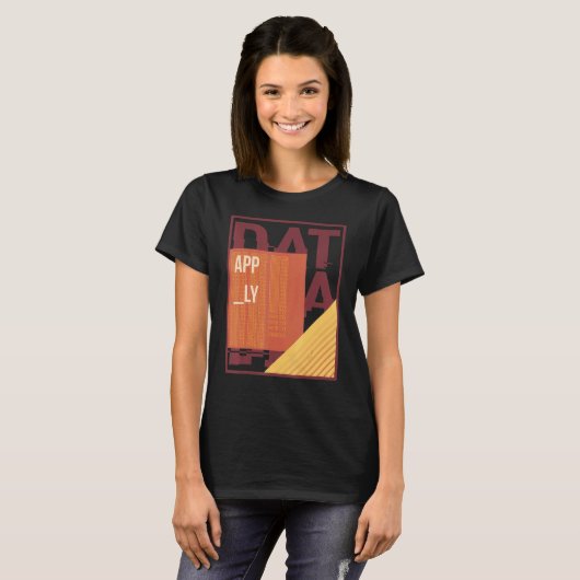Binaire Code Retro Computer Glitch Geek Programmer T-shirt (Voorkant volledig)