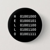 Binaire code ronde button 5,7 cm (Voorkant)