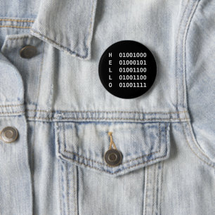 Binaire code ronde button 5,7 cm