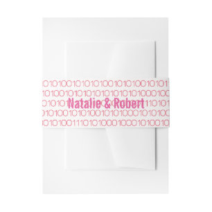 Binaire Code roze geek Uitnodigingen Wikkel