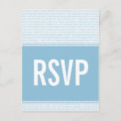 Binaire Code RSVP Briefkaart voor geodesie, blauw (Voorkant)