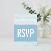 Binaire Code RSVP Briefkaart voor geodesie, blauw (Staand voorkant)