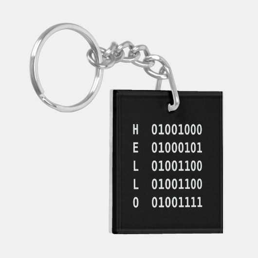 Binaire code sleutelhanger (Voorkant Links)