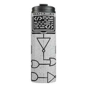 Binaire Code Thermische Tumbler – Modern Tech Desi Thermosbeker