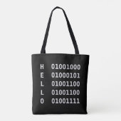 Binaire code tote bag (Achterkant)
