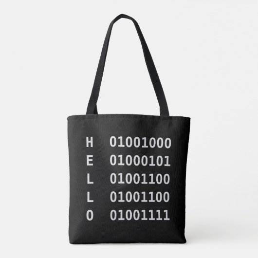 Binaire code tote bag (Achterkant)