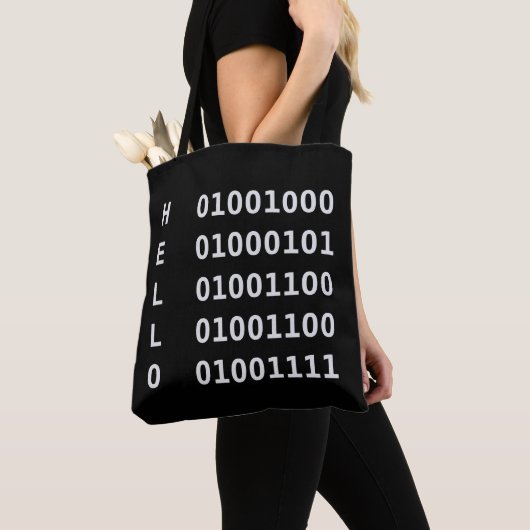 Binaire code tote bag (Dichtbij)