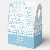 Binaire Code van Blue Geek Chic Favor Boxen Bedankdoosjes (Geopend)