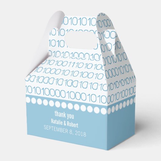 Binaire Code van Blue Geek Chic Favor Boxen Bedankdoosjes (Voorkant Zijde)