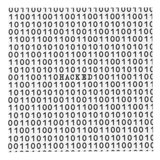 Binaire Code van de HACKED Computer Aangepast Twee Kubus (Voorkant)