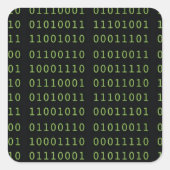 Binaire code vierkante sticker (Voorkant)