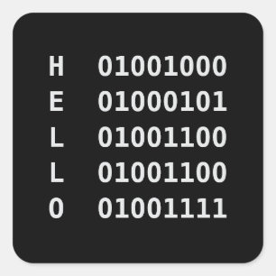 Binaire code vierkante sticker