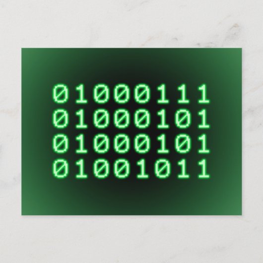 Binaire code voor GEEK Briefkaart (Voorkant)