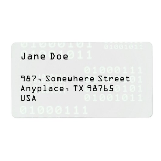 Binaire code voor GEEK Etiket (Voorkant)