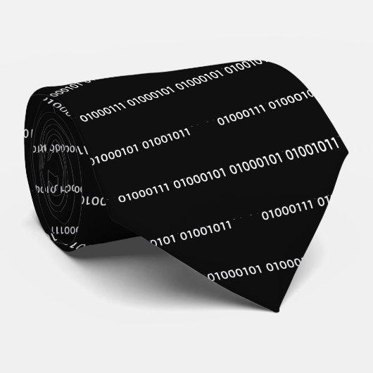 Binaire Code voor Geek Funny Nerd Necktie Stropdas (Opgerold)