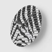 Binaire code voor zwarte en witte Zebra Ronde Klok (Hoek)