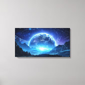 Binaire code wereld canvas afdruk (Voorkant)