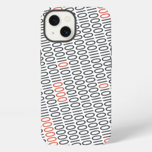 Binaire code zwart met rode highlights op elke kle iPhone 13 hoesje