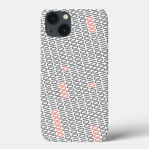 Binaire Code Zwart met Rode Hoogtepunten op om het iPhone 13 Hoesje