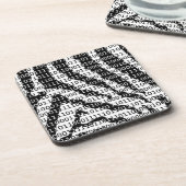Binaire code zwart-wit Zebra Bier Onderzetter (Linkerzijde)