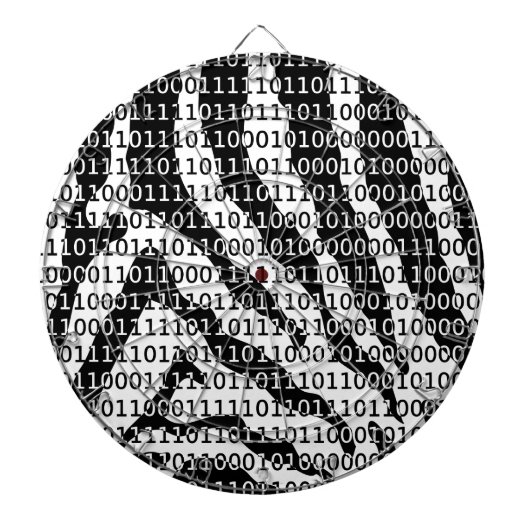 Binaire code zwart-wit Zebra Dartbord (Voorkant)