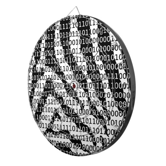 Binaire code zwart-wit Zebra Dartbord (Voorkant Rechts)