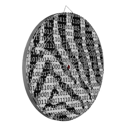 Binaire code zwart-wit Zebra Dartbord (Voorkant Links)