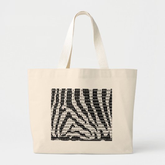 Binaire code zwart-wit Zebra Grote Tote Bag (Voorkant)