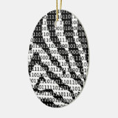 Binaire code zwart-wit Zebra Keramisch Ornament (Links)
