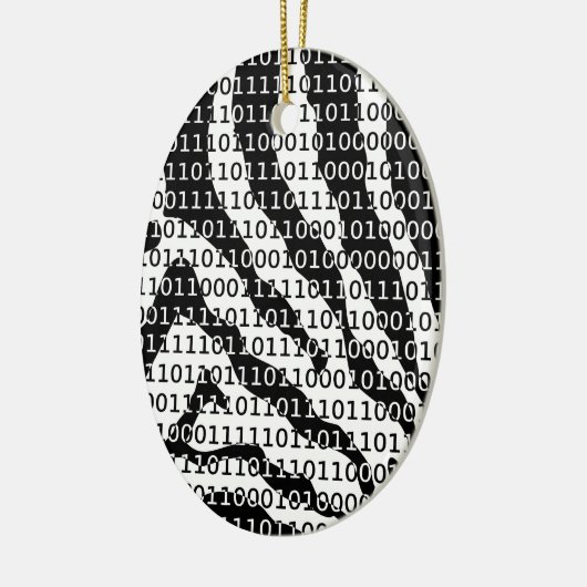Binaire code zwart-wit Zebra Keramisch Ornament (Links)