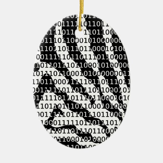 Binaire code zwart-wit Zebra Keramisch Ornament (Voorkant)
