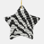 Binaire code zwart-wit Zebra Keramisch Ornament (Voorkant)