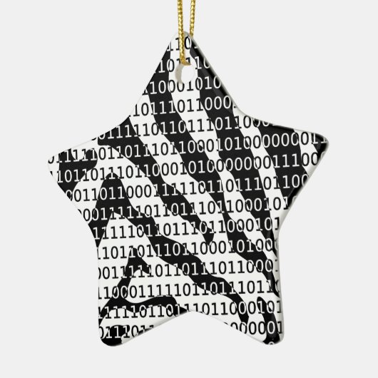 Binaire code zwart-wit Zebra Keramisch Ornament (Links)