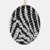 Binaire code zwart-wit Zebra Keramisch Ornament (Rechts)