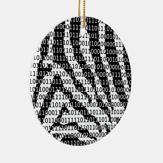 Binaire code zwart-wit Zebra Keramisch Ornament (Rechts)