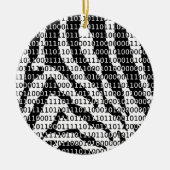 Binaire code zwart-wit Zebra Keramisch Ornament (Voorkant)