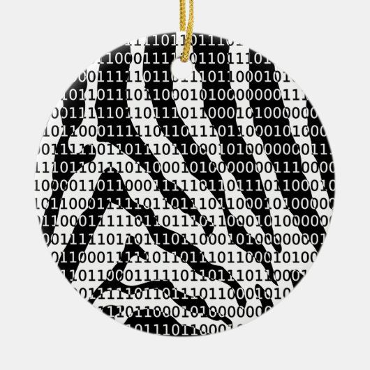 Binaire code zwart-wit Zebra Keramisch Ornament (Voorkant)